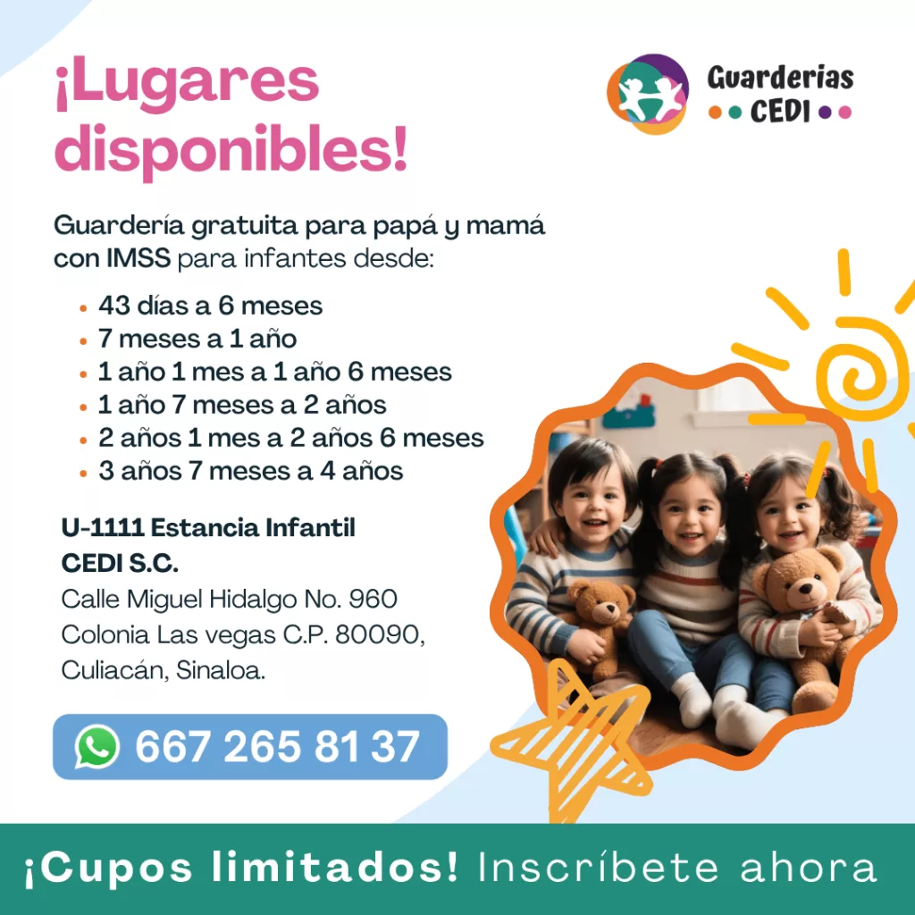 Caso de éxito: Guarderías CEDI, comunicación para familias 16 Lugares disponibles Guarderías CEDI