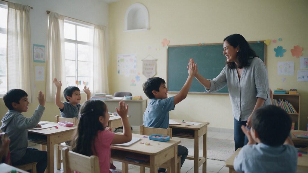 Captación de alumnos: cómo captar y fidelizar estudiantes en 2026 4 Maestra acompaña a un alumno, parte de la fidelización que complementa la captación de alumnos