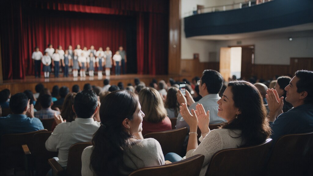 Email marketing para colegios: estrategia, secuencias y ejemplos para 2026 4 Padres de familia en un evento escolar promovido con email marketing para colegios