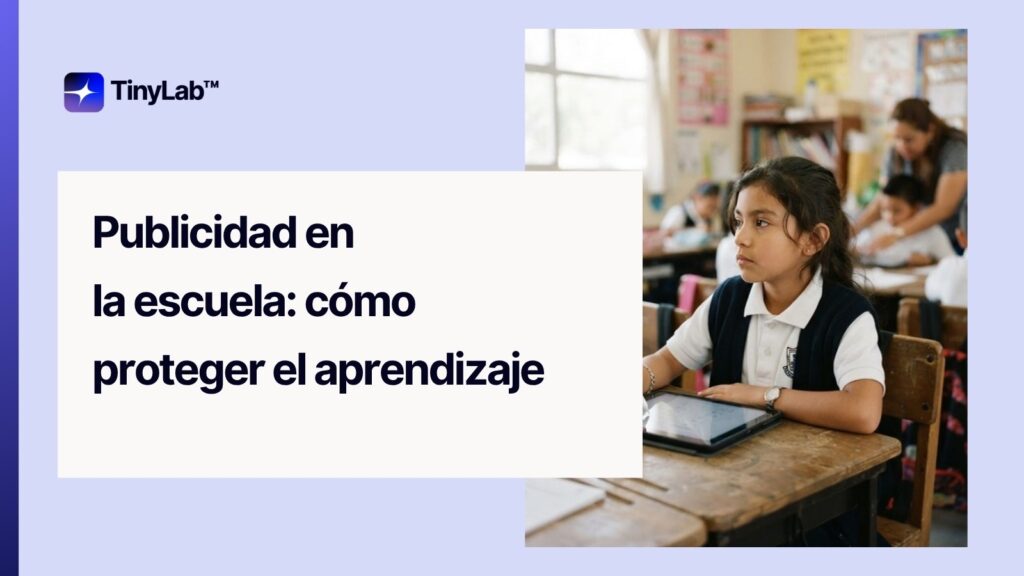 Publicidad en la escuela: cómo proteger el aprendizaje, guía de TinyLab